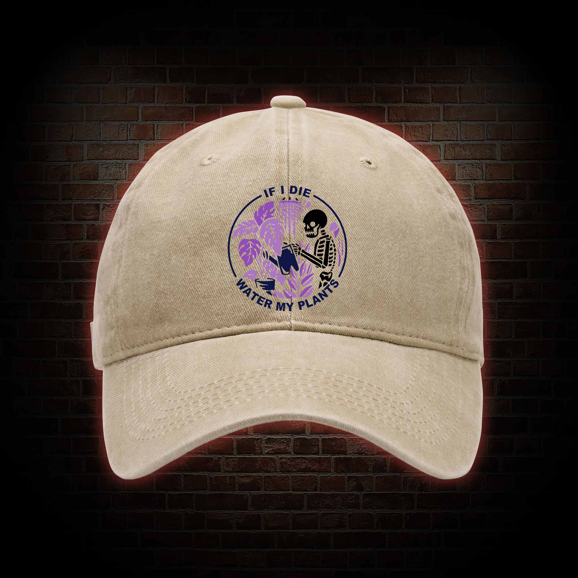 If I Die Water My Plants Washed Vintage Baseball Cap