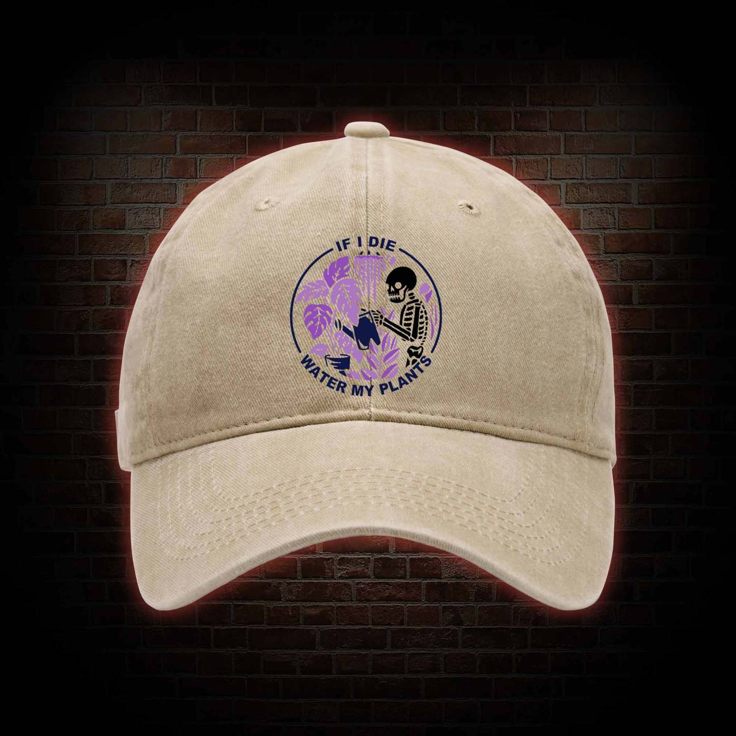 If I Die Water My Plants Washed Vintage Baseball Cap