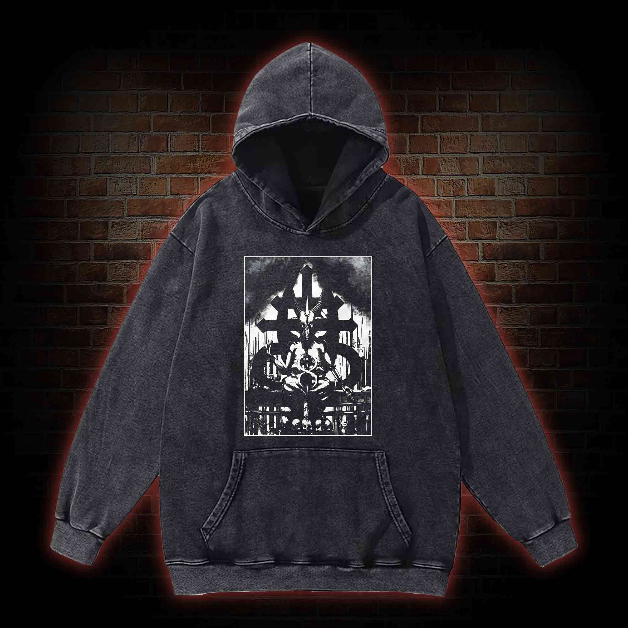 Baphomet Washed Hoodie