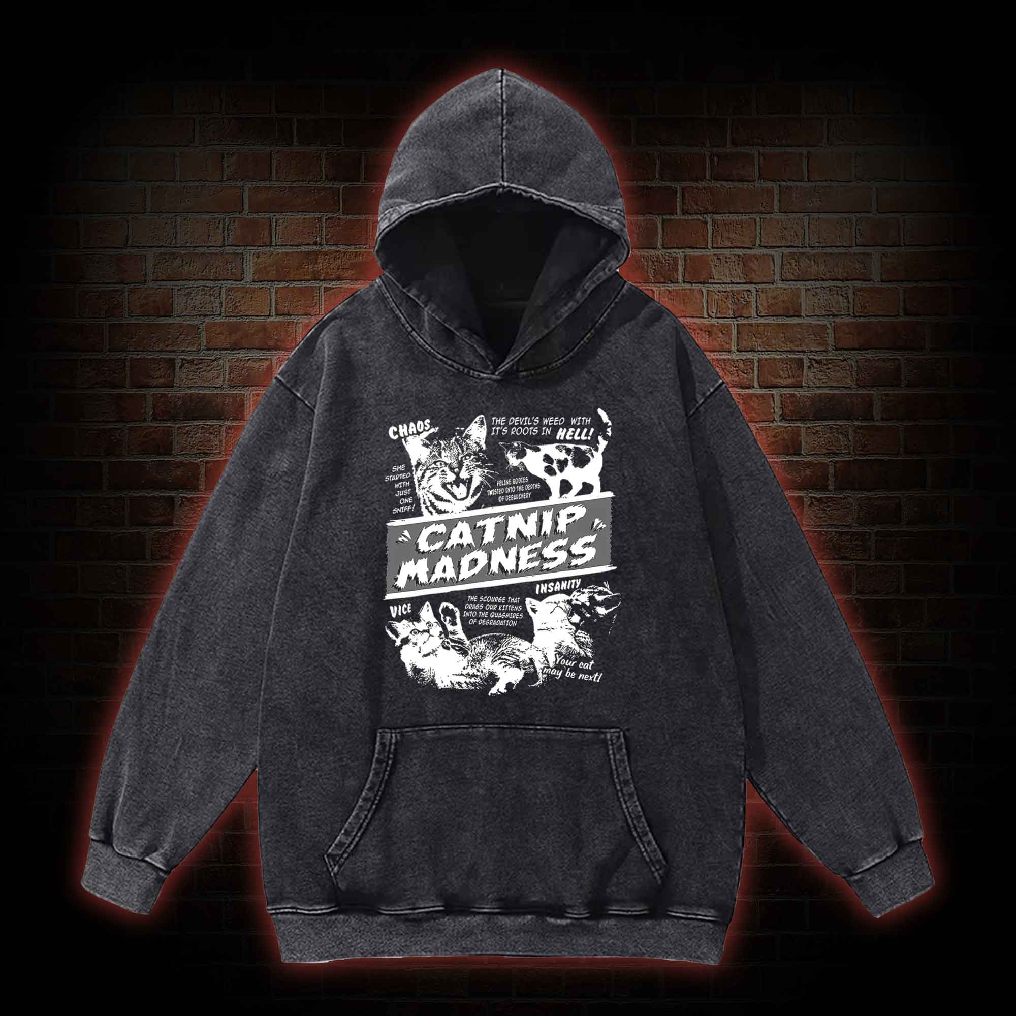 Catnip Madness Washed Hoodie