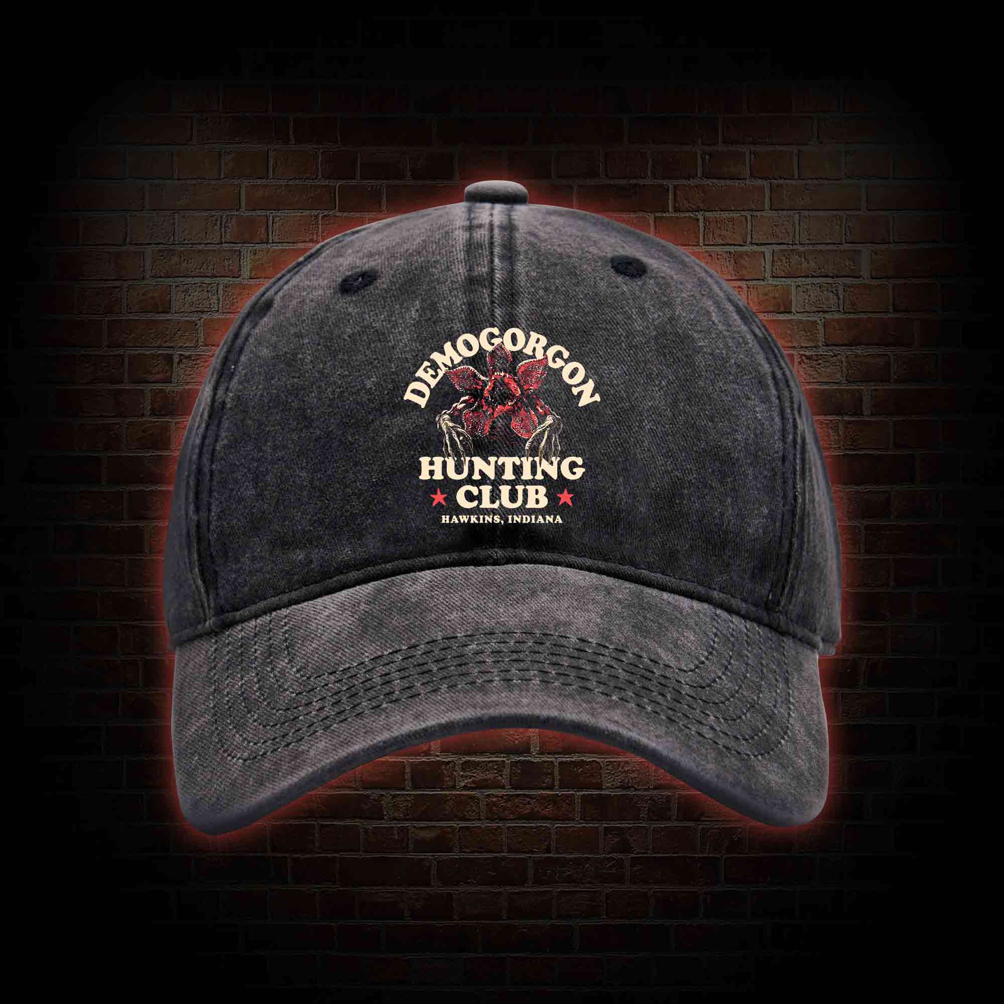 Demogorgon Hunting Club Washed Vintage Baseball Cap