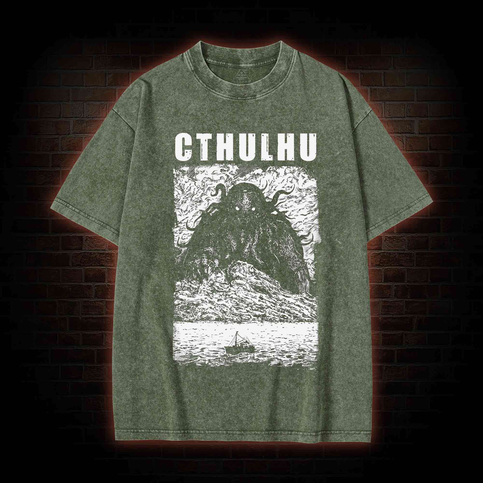 Cthulhu Summoning Washed T-shirt