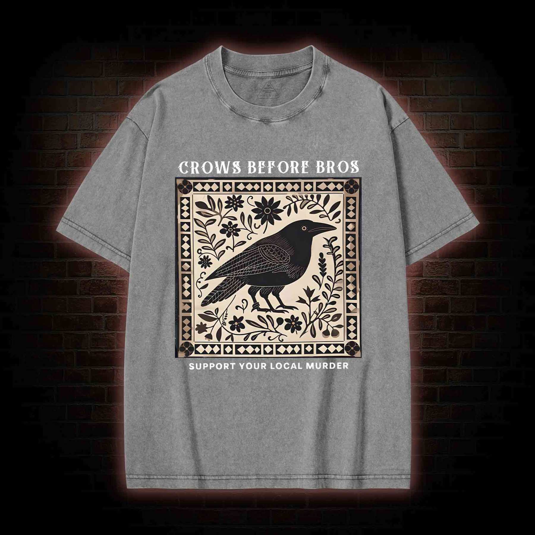 Crows Before Bros Washed T-shirt