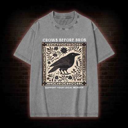 Crows Before Bros Washed T-shirt