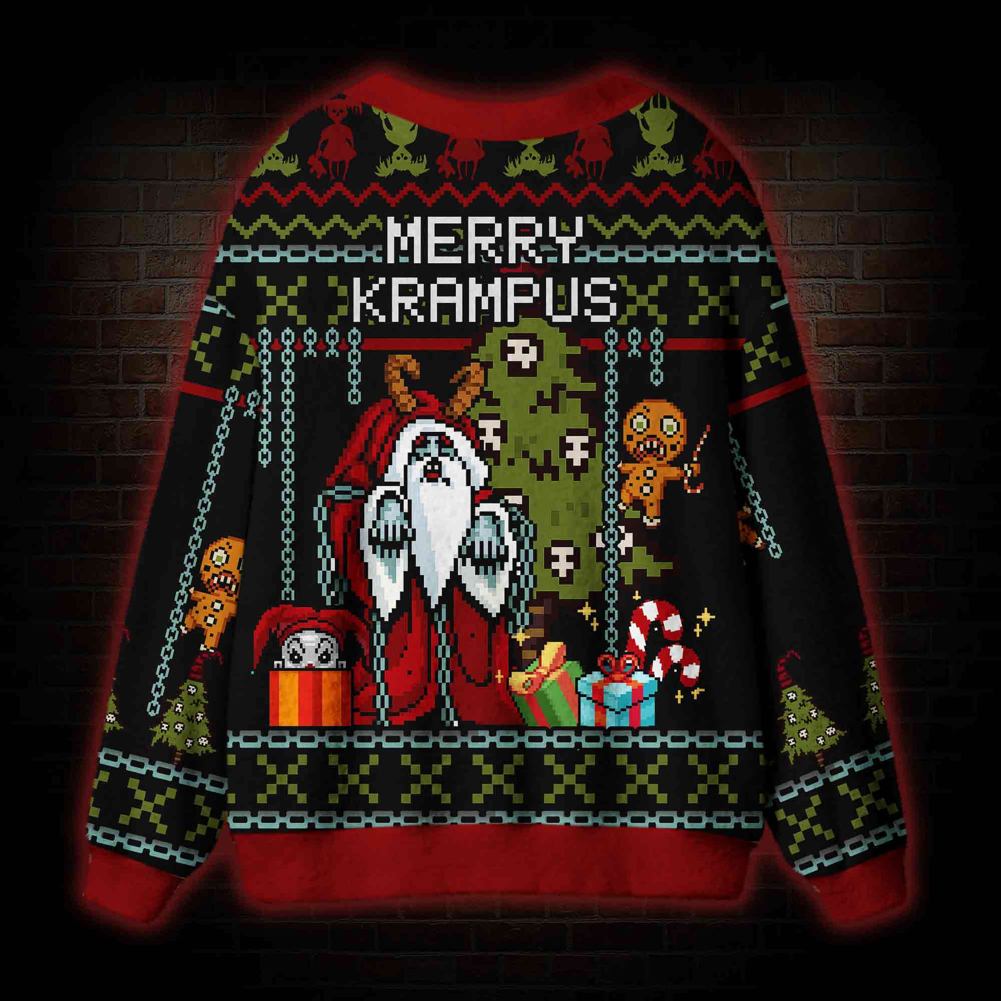 Merry Krampus Cardigan Sweater