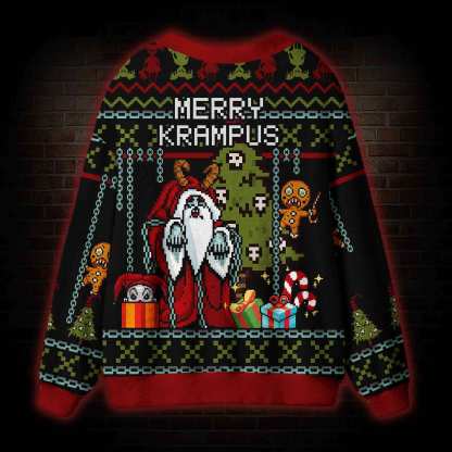 Merry Krampus Cardigan Sweater