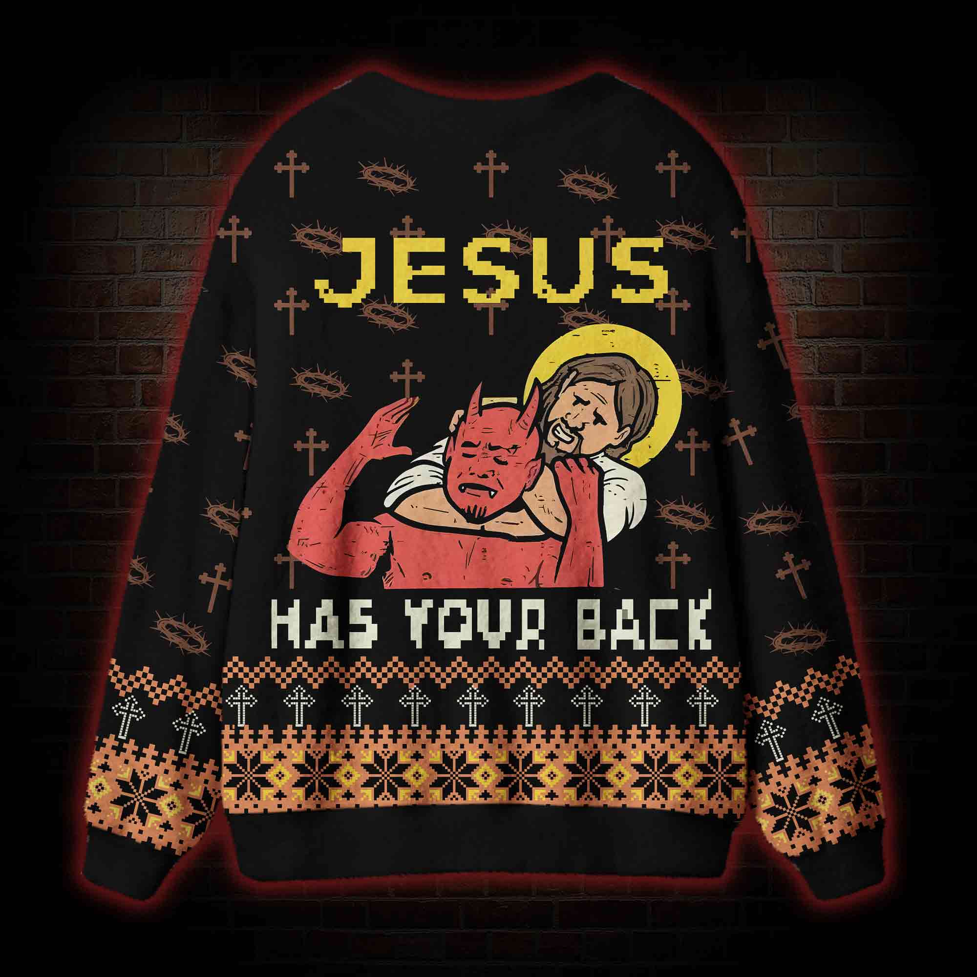 Jesus Has Your Back Cardigan Sweater