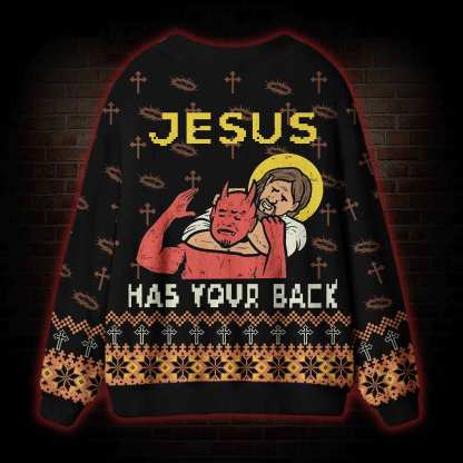 Jesus Has Your Back Cardigan Sweater