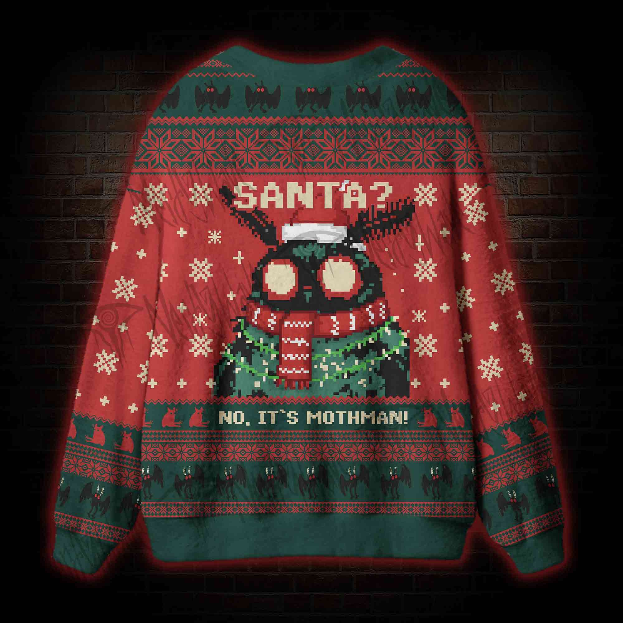 Santa? No It's Mothman Cardigan Sweater