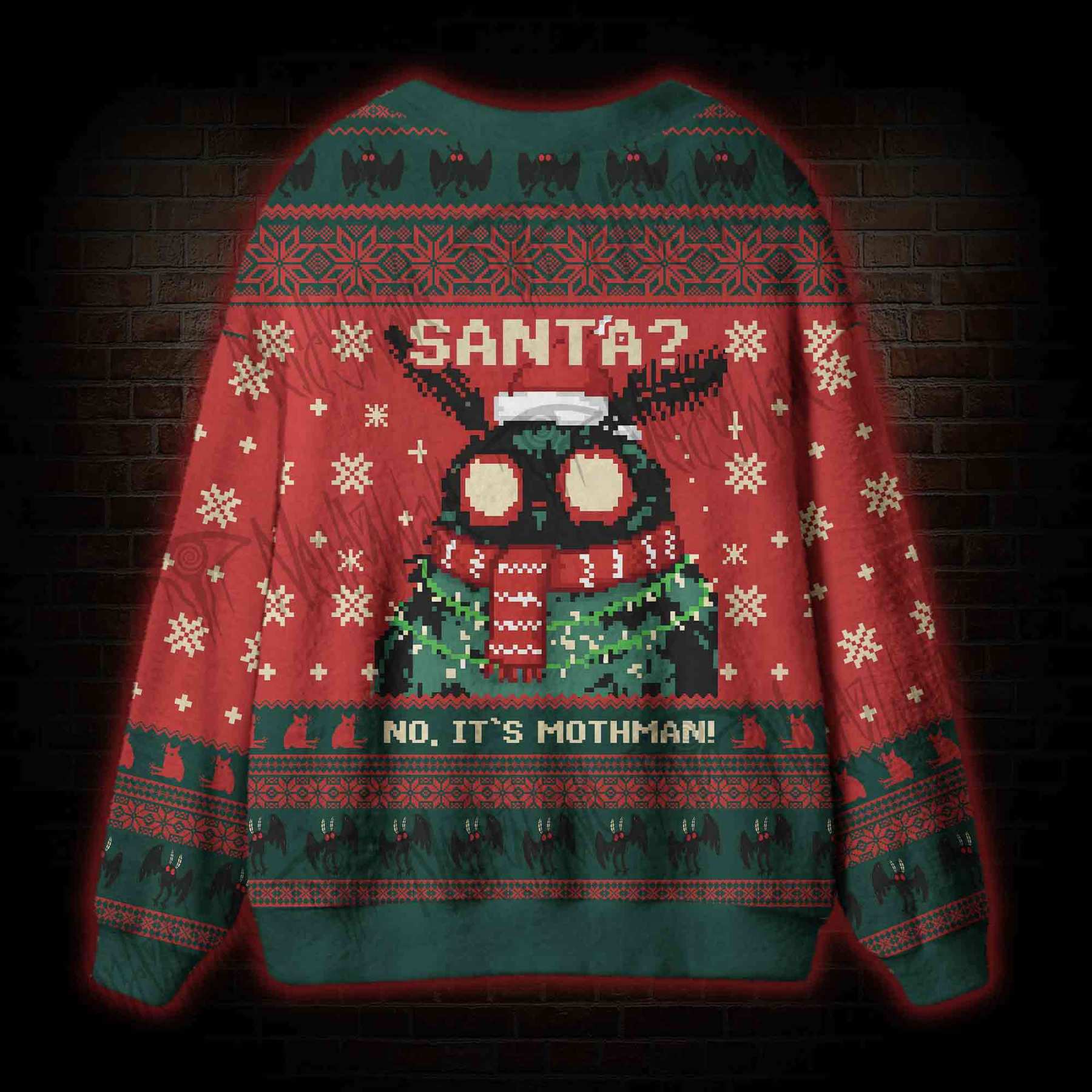 Santa? No It's Mothman Cardigan Sweater