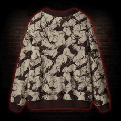 Black Death Button-up Cardigan Sweater