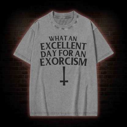What an Excellent Day for an Exorcism Washed T-shirt