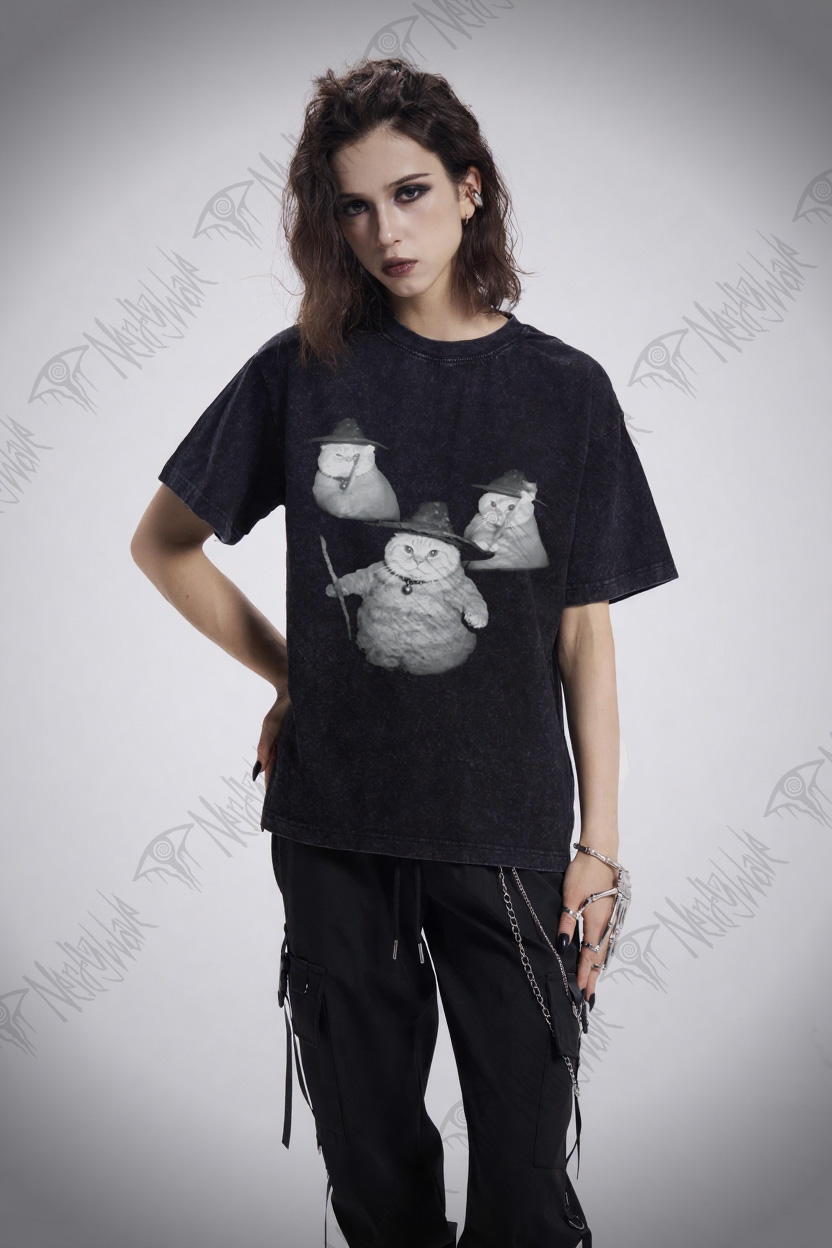 Wizard Kitten Washed T-shirt
