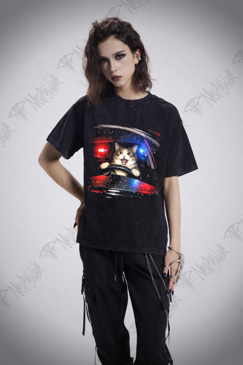 Cat Memes Washed T-shirt
