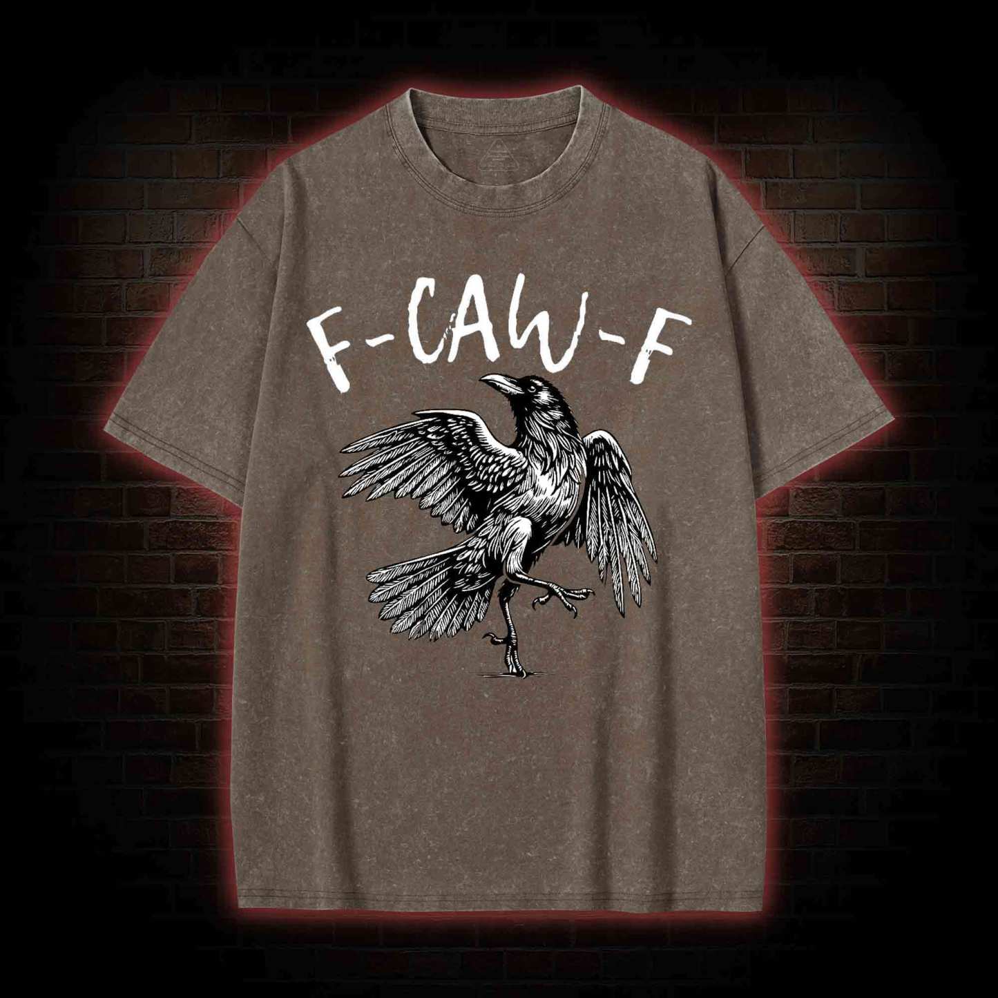F-caw-f Funny Washed T-shirt