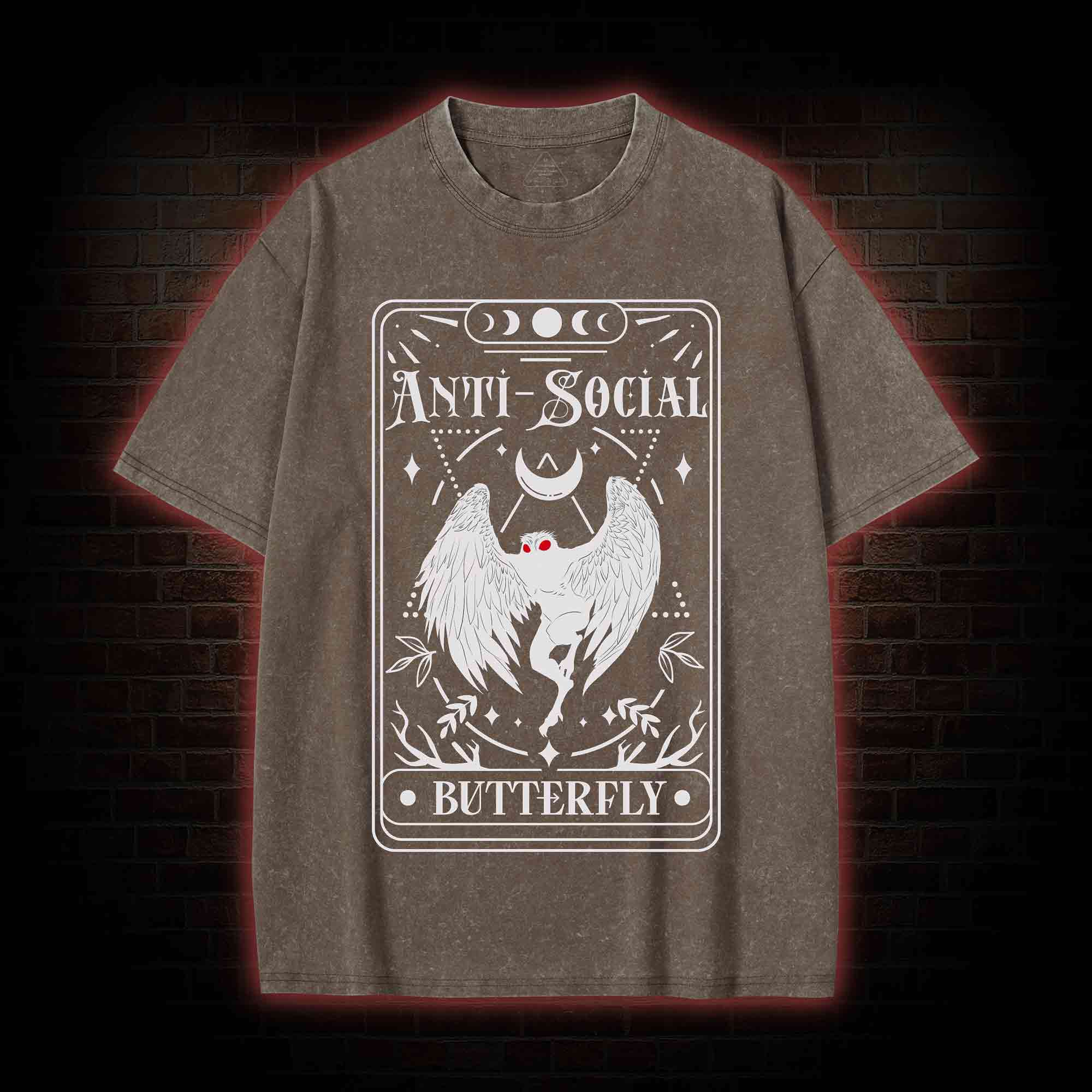 Mothman Tarot Card Washed T-shirt