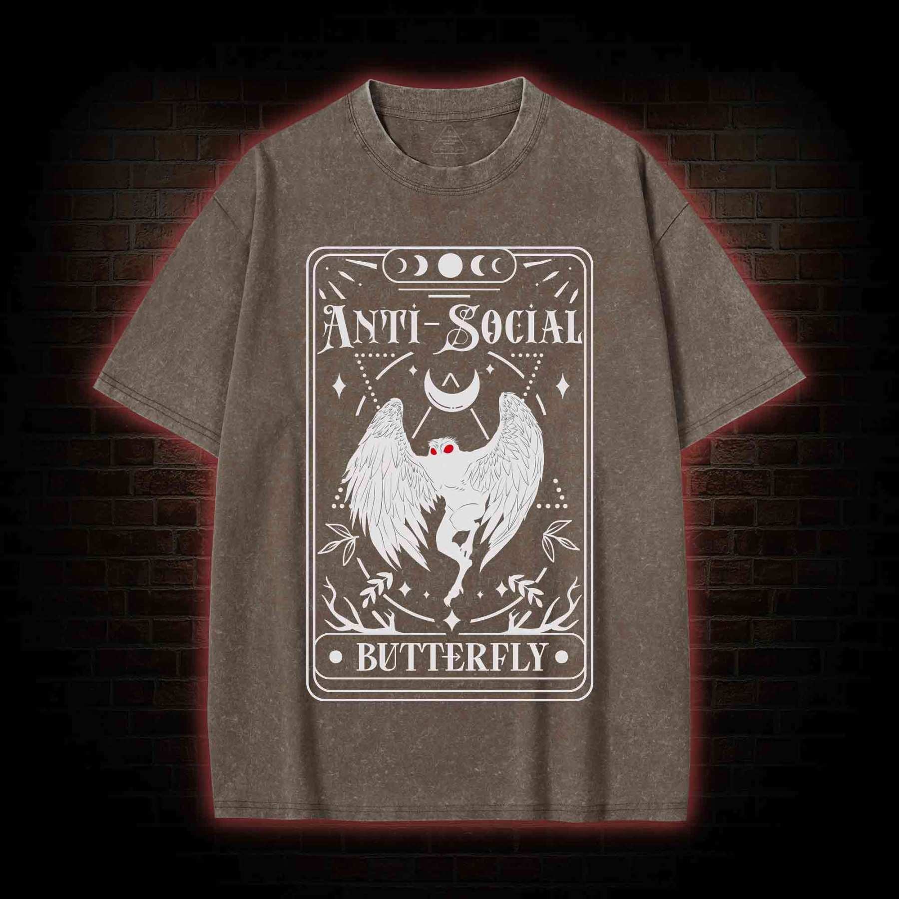 Mothman Tarot Card Washed T-shirt