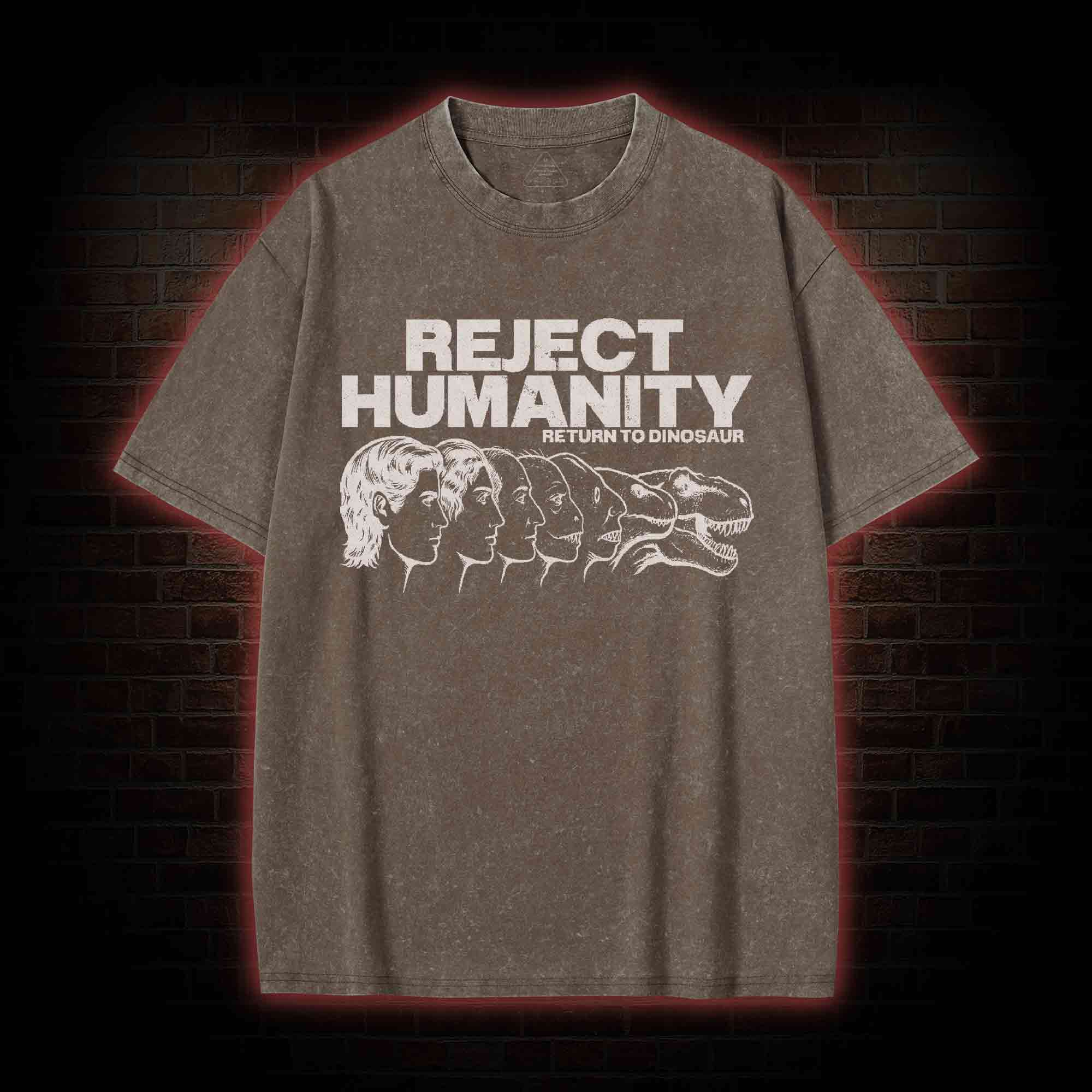 Humanity Return to Dinosaur Washed T-shirt