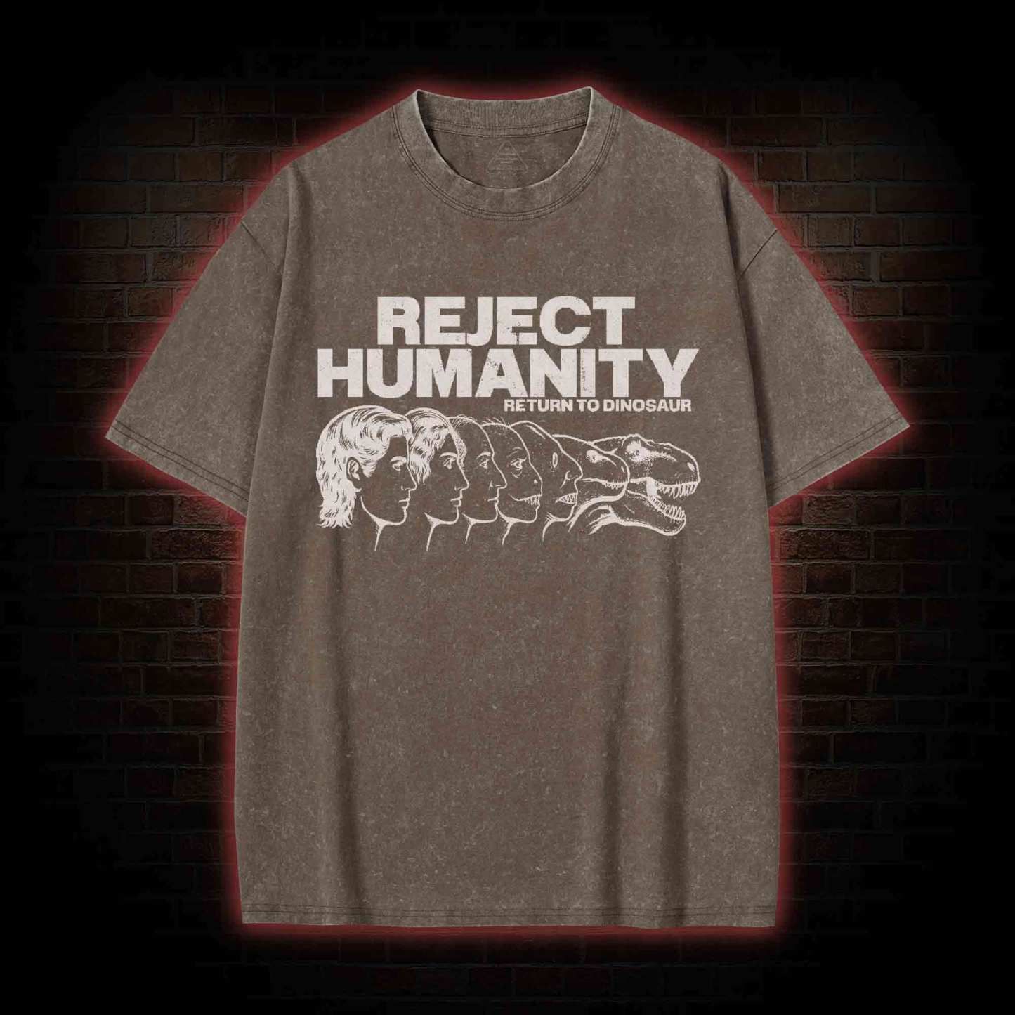 Humanity Return to Dinosaur Washed T-shirt
