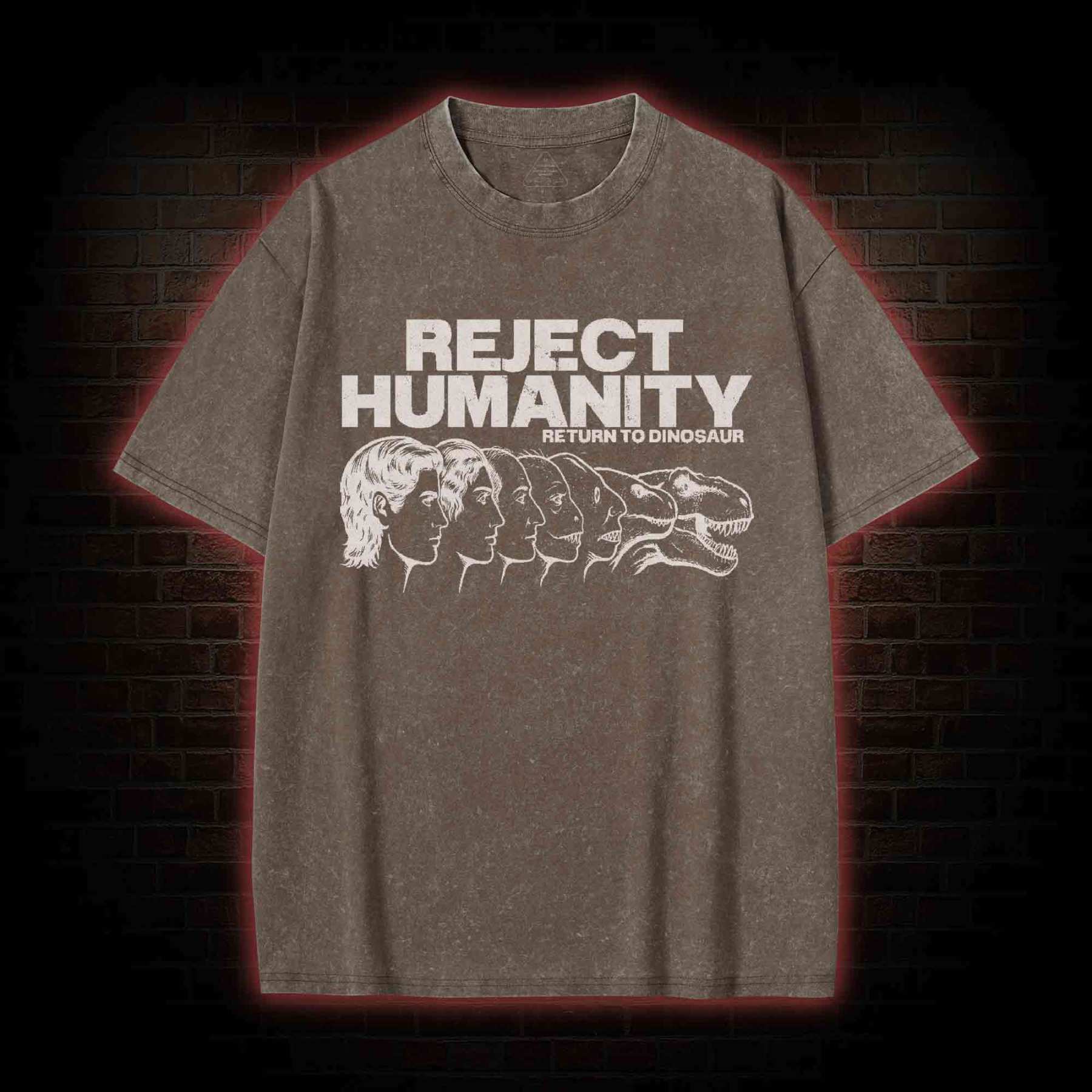 Humanity Return to Dinosaur Washed T-shirt