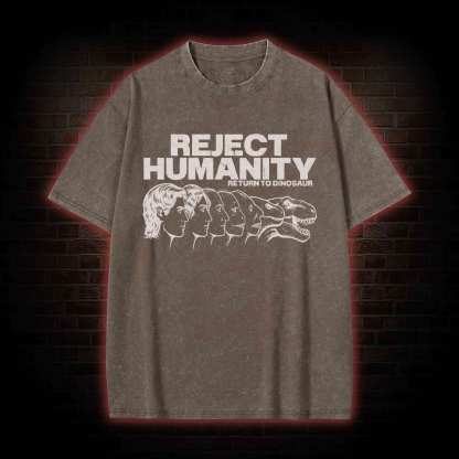Humanity Return to Dinosaur Washed T-shirt