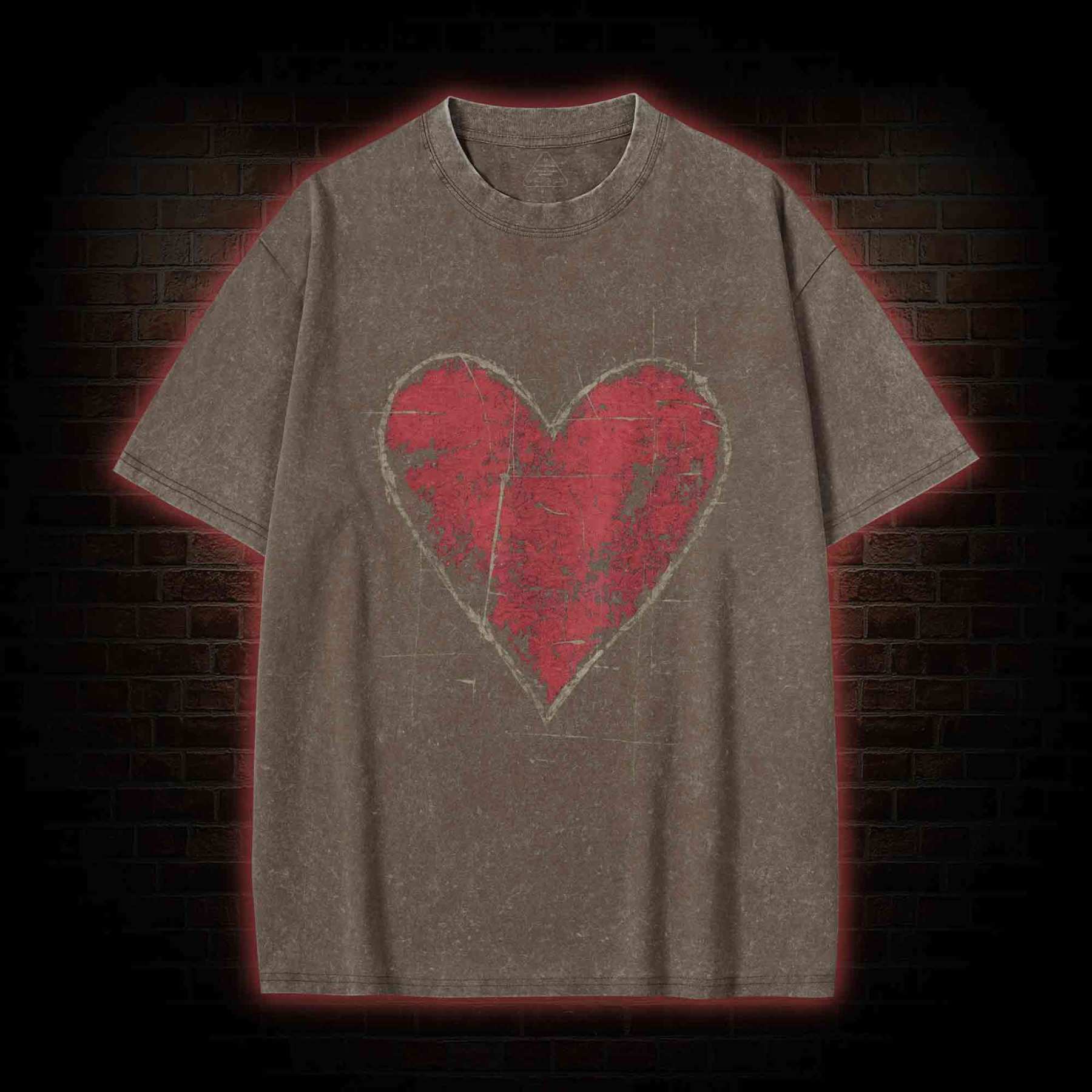 Distressed Heart Washed T-shirt