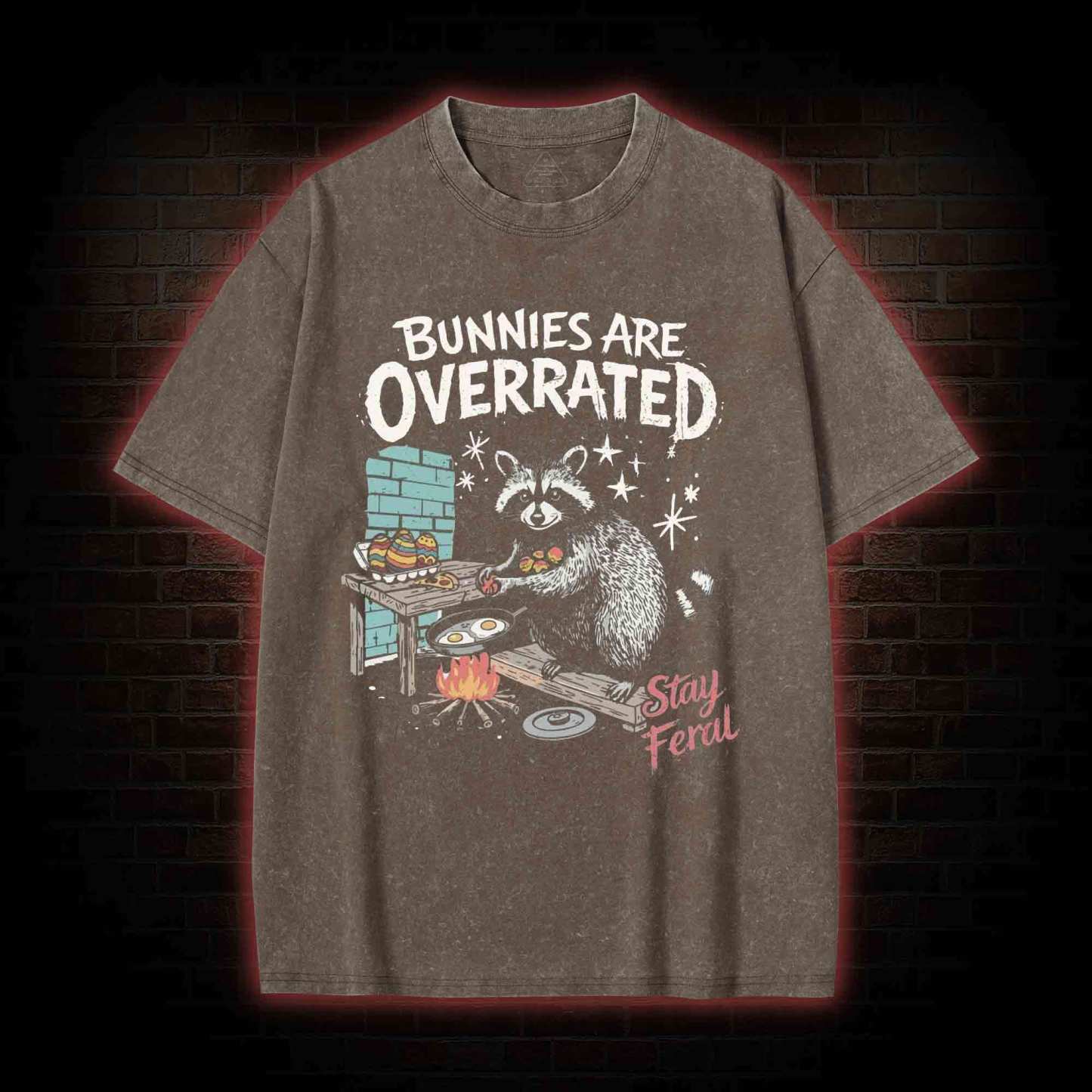 Bunnies are Overrated Stay Feral Washed T-shirt