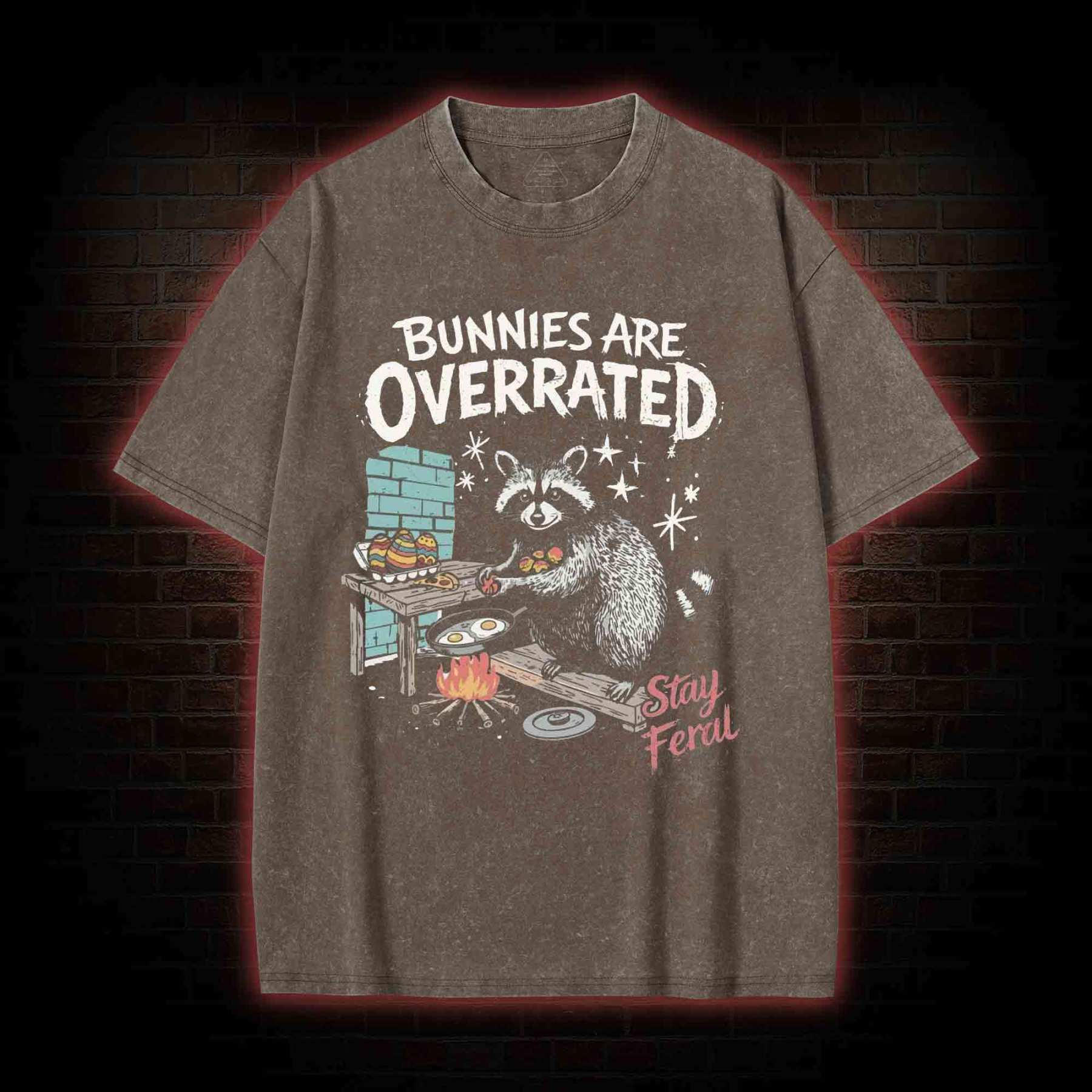 Bunnies are Overrated Stay Feral Washed T-shirt