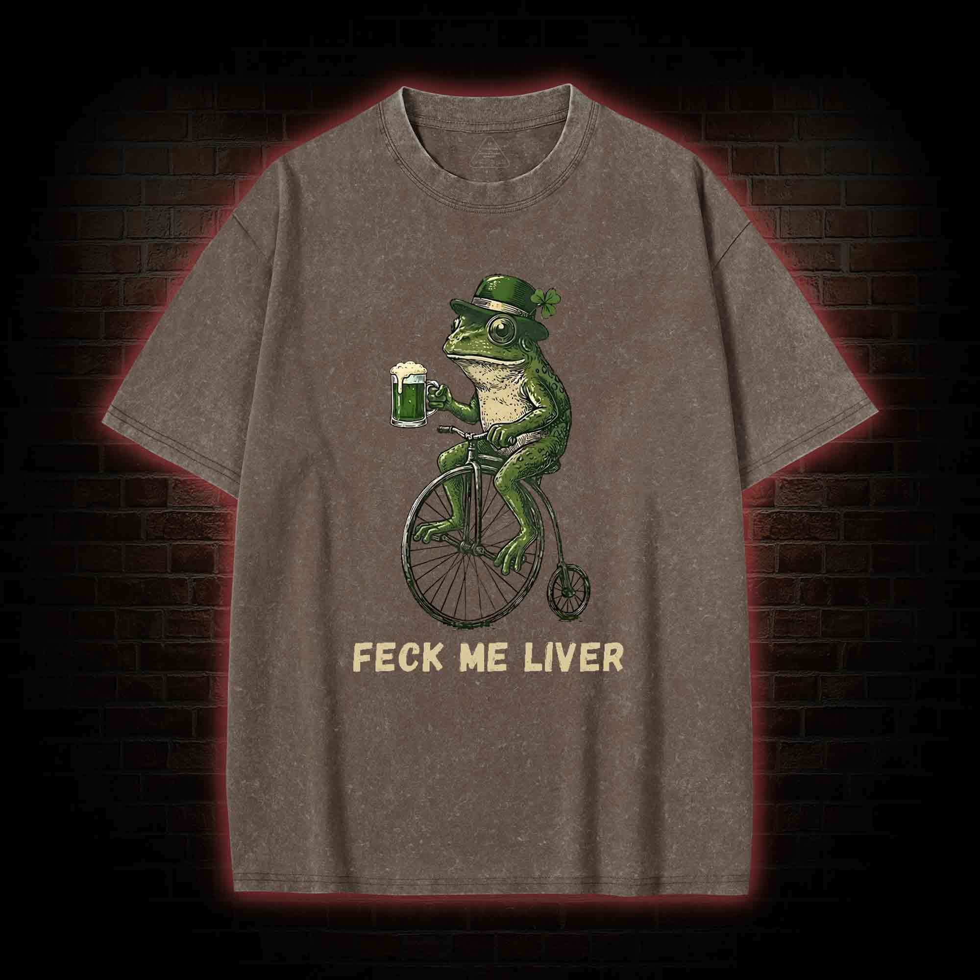 Funny Irish Frog Washed T-shirt