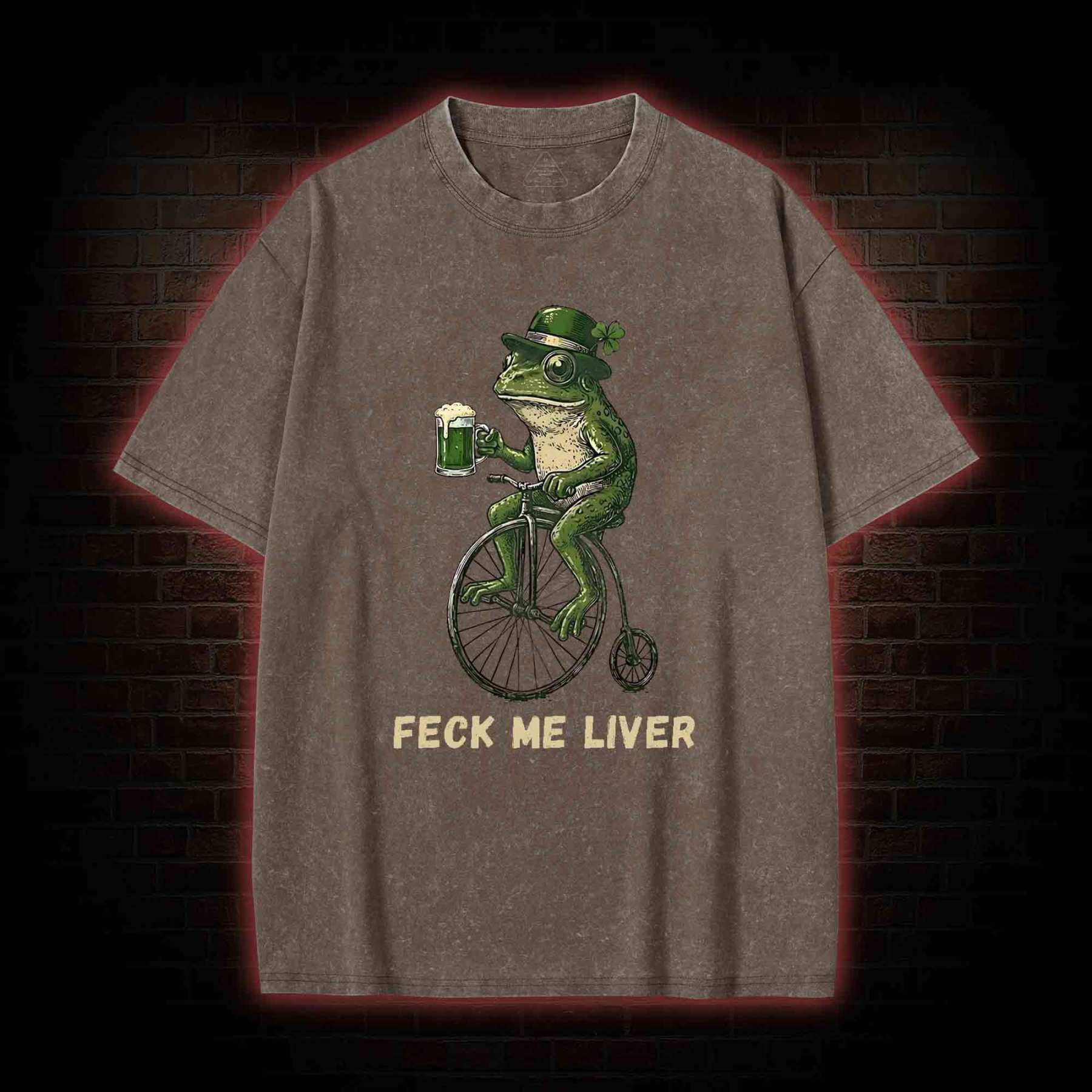 Funny Irish Frog Washed T-shirt