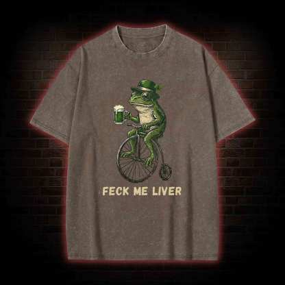 Funny Irish Frog Washed T-shirt