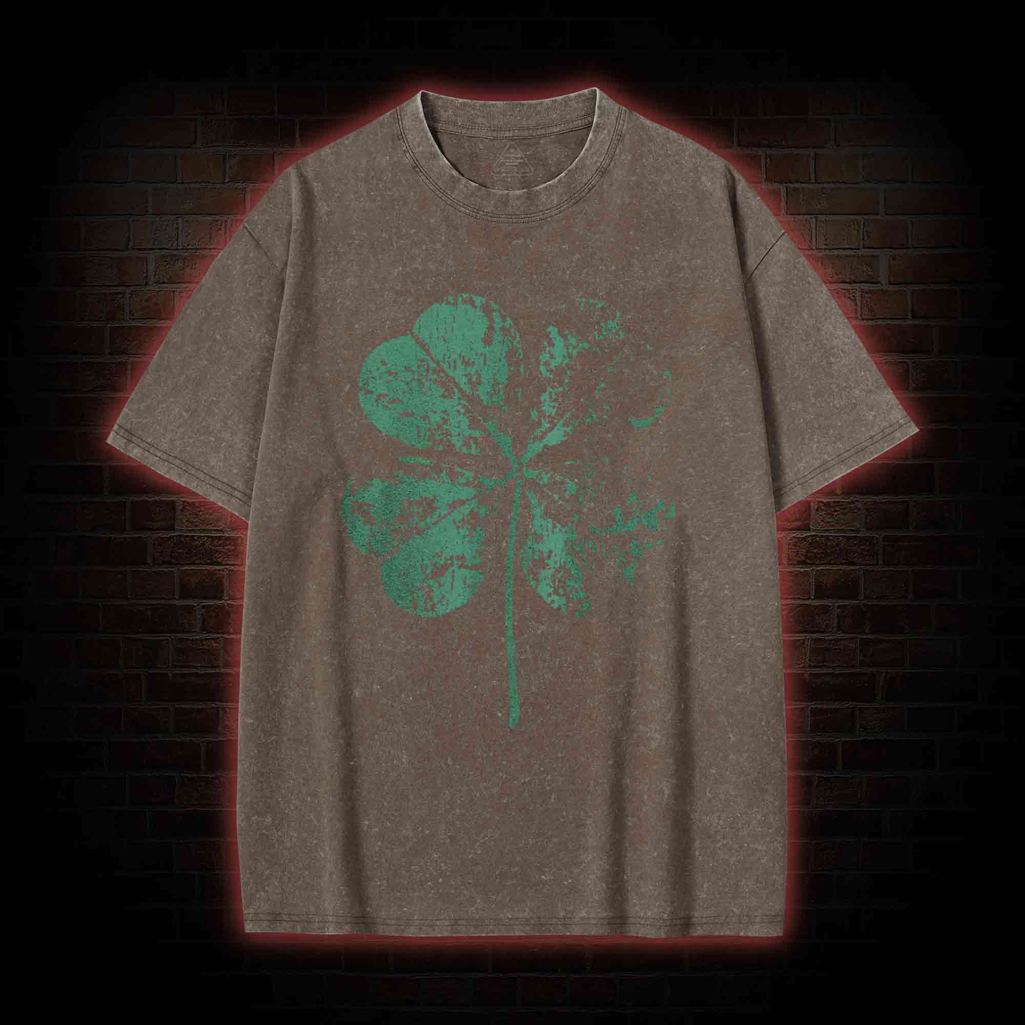 Large 4 Leaf Clover Washed T-shirt