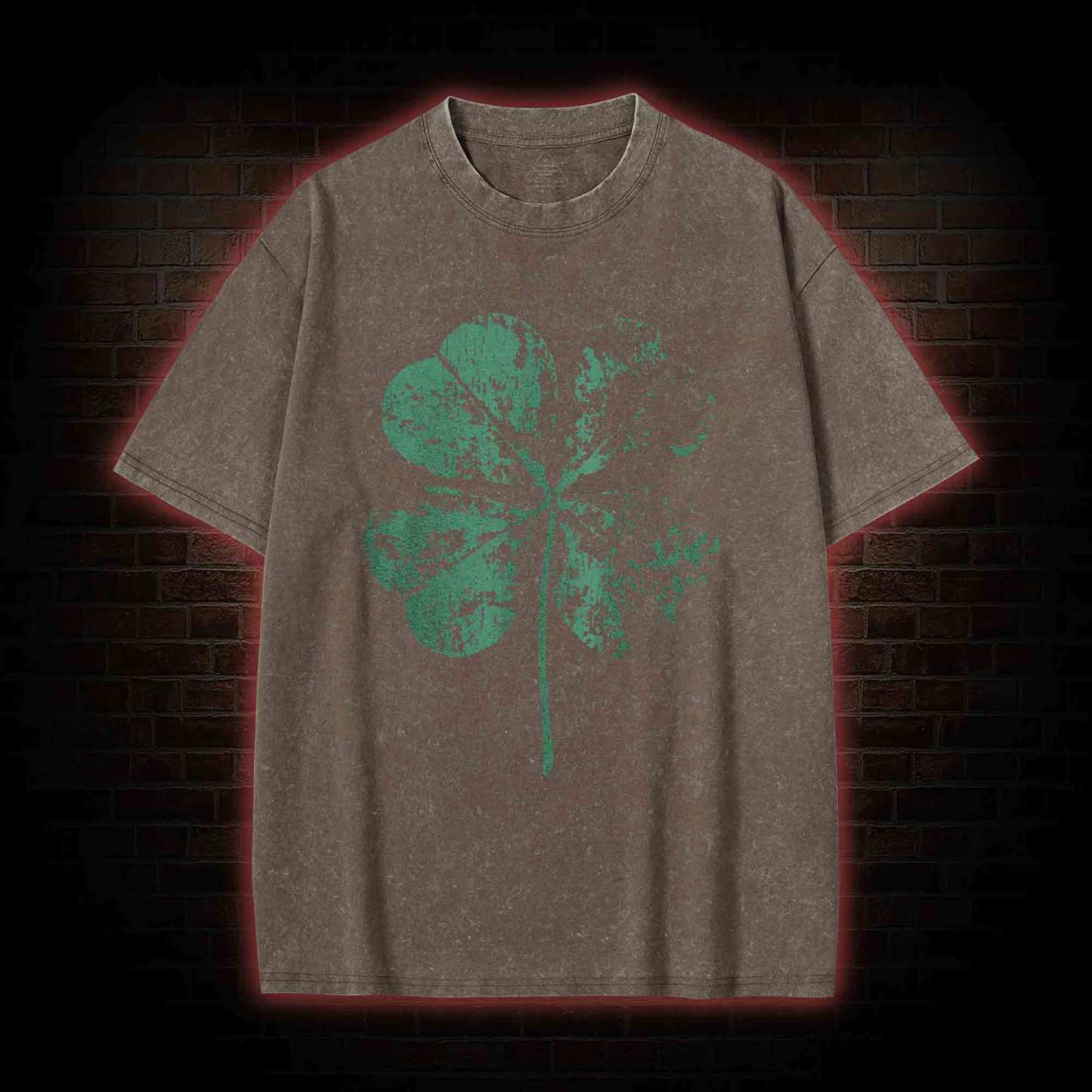 Large 4 Leaf Clover Washed T-shirt