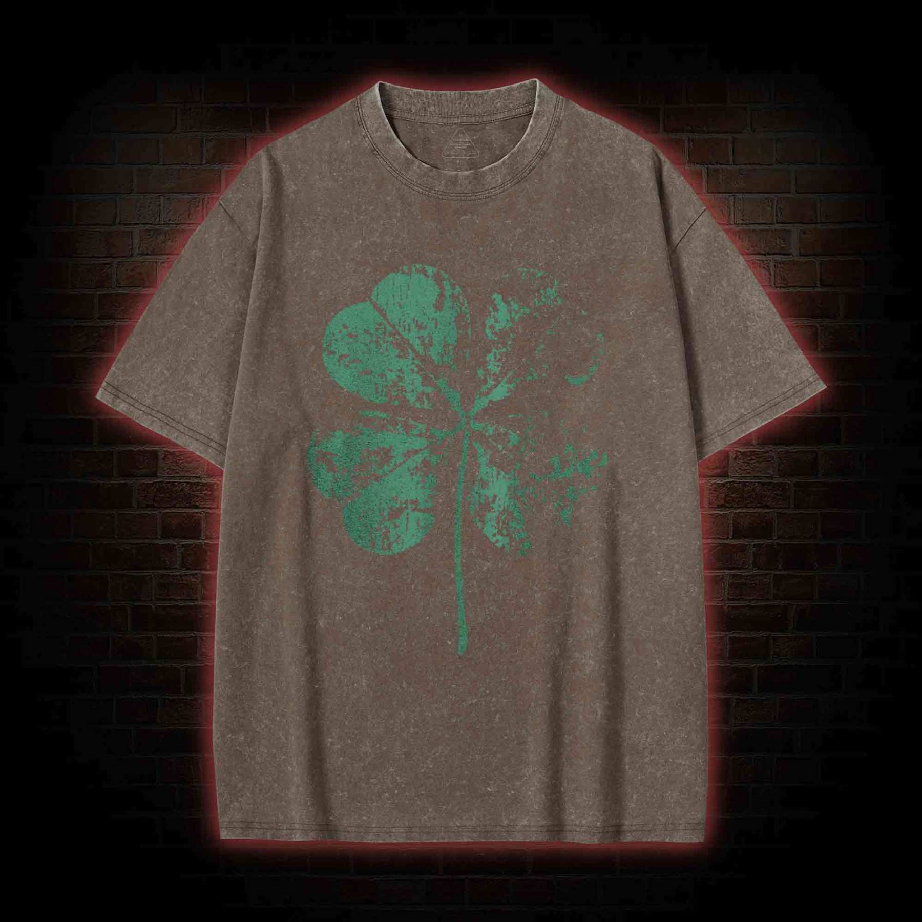Large 4 Leaf Clover Washed T-shirt