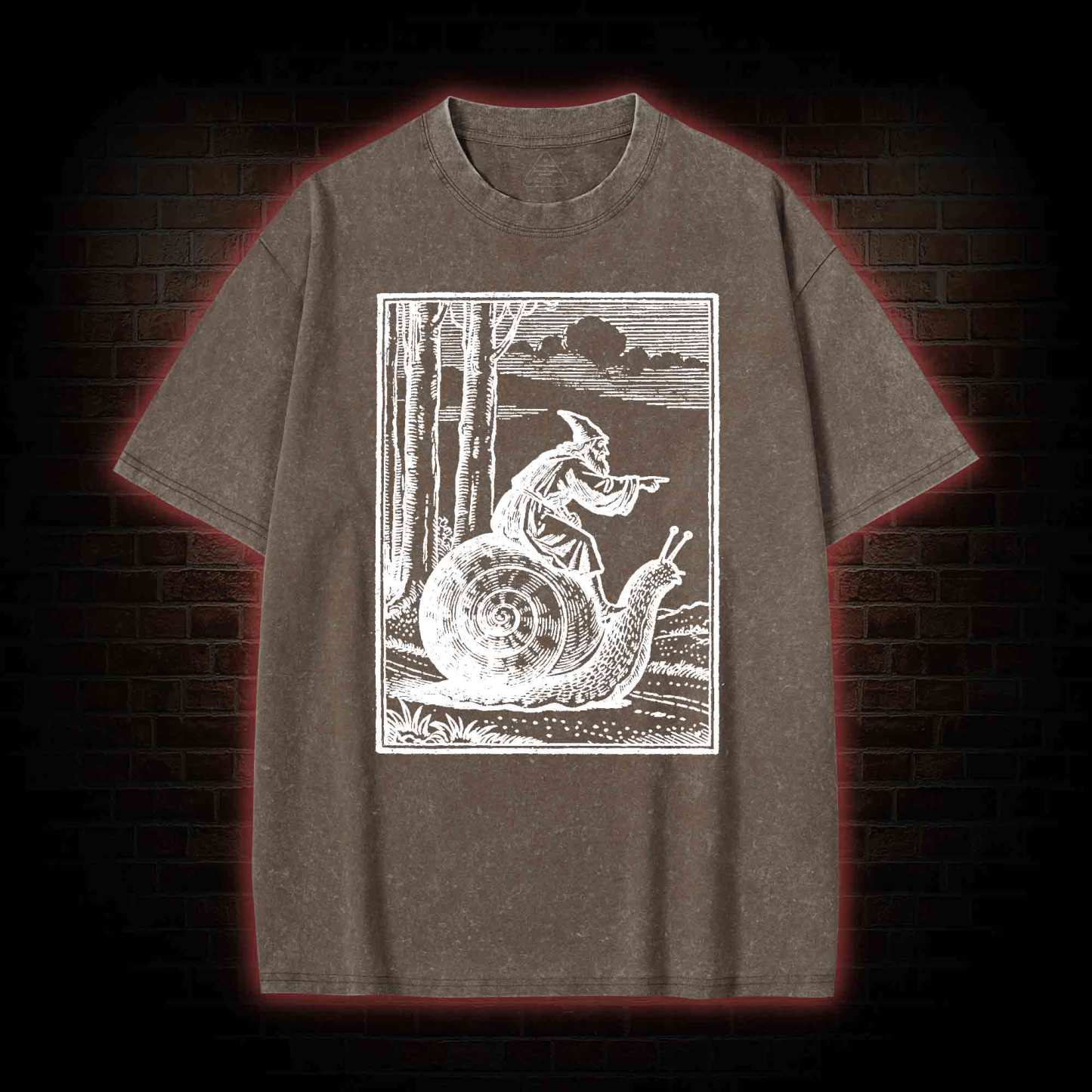Medieval Snail Rider Washed T-shirt