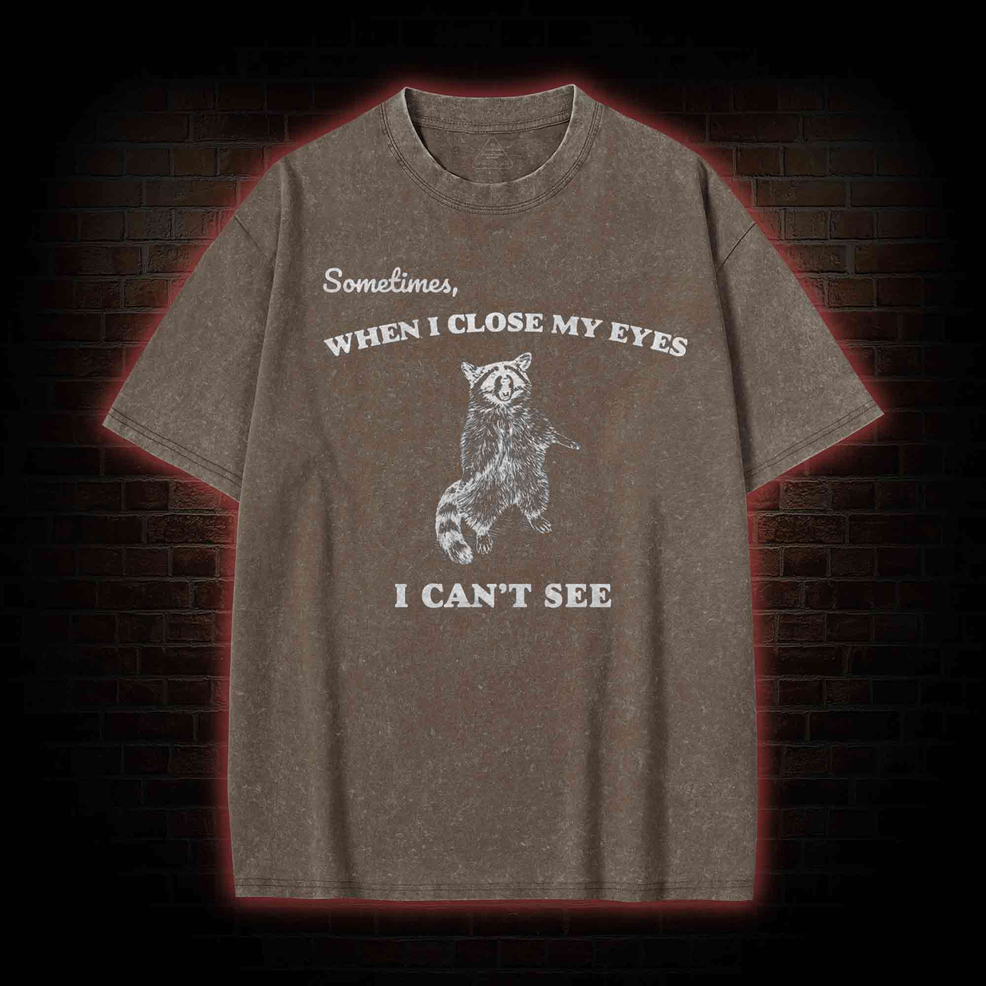 Sometimes When I Close My Eyes I Can't See Washed T-shirt