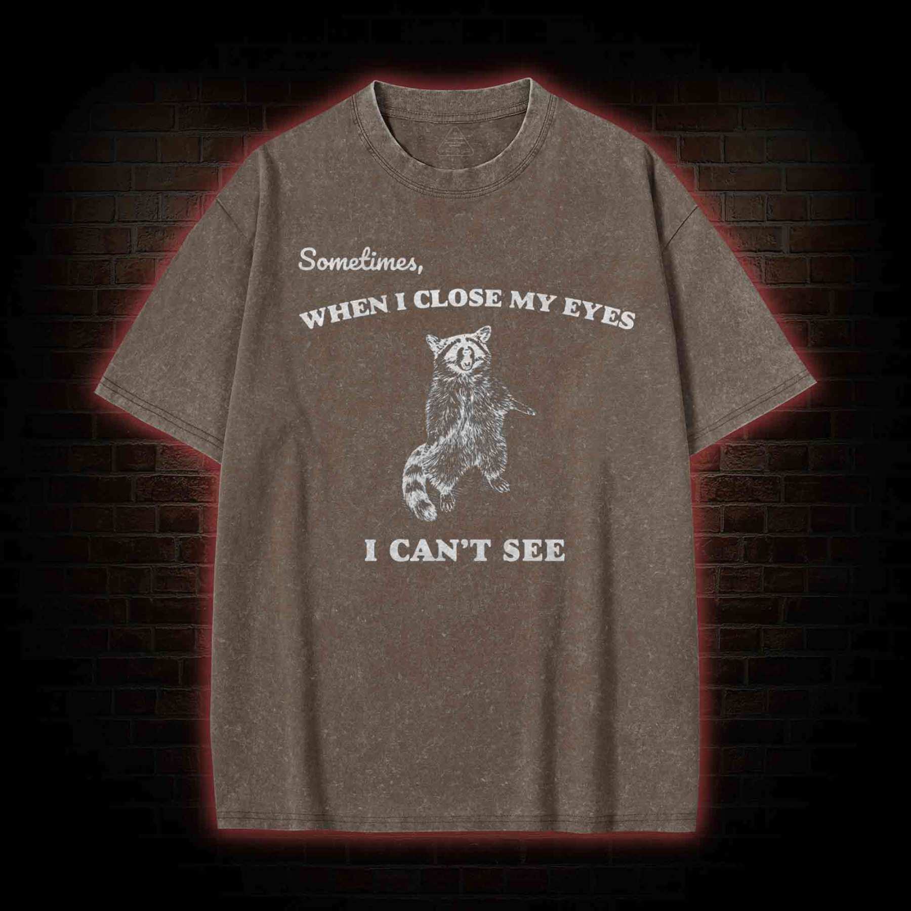 Sometimes When I Close My Eyes I Can't See Washed T-shirt