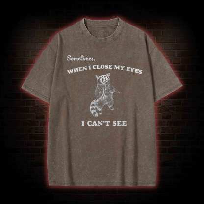 Sometimes When I Close My Eyes I Can't See Washed T-shirt