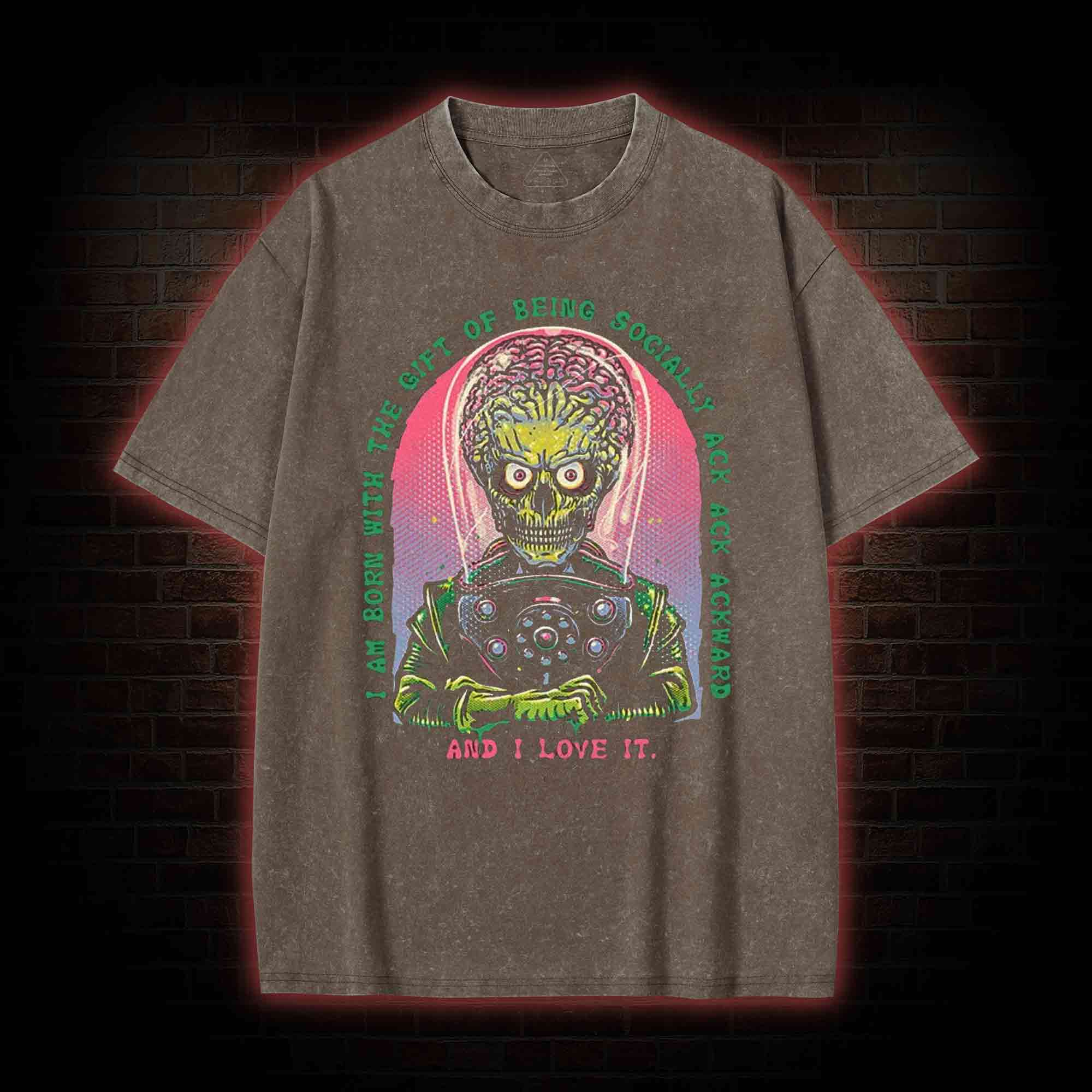 Socially Ack Ack Ackward Washed T-shirt