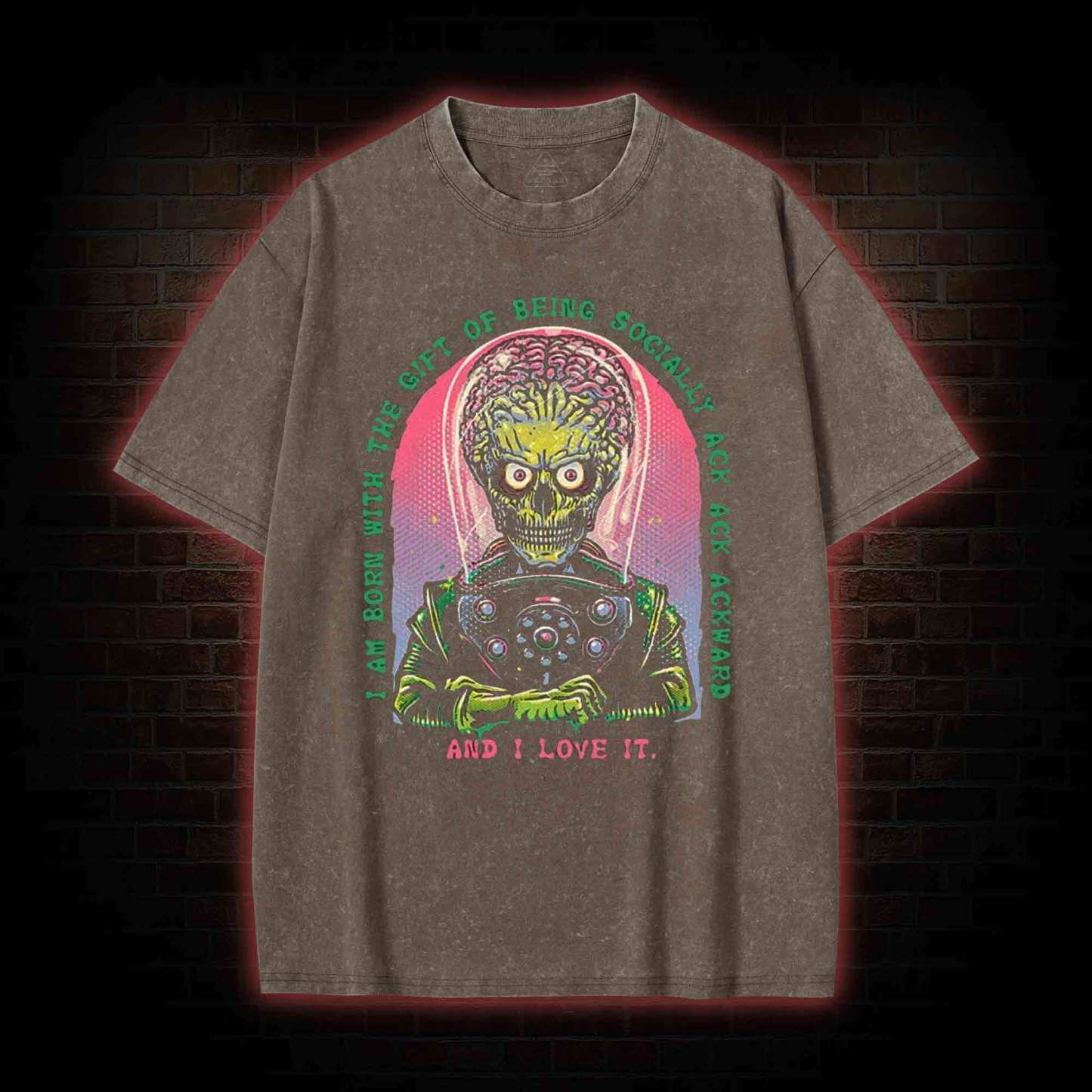 Socially Ack Ack Ackward Washed T-shirt