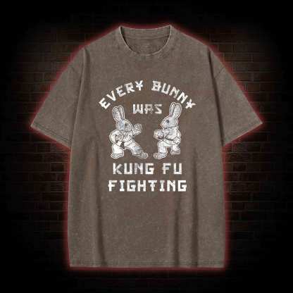 Kung Fu Fighting Bunny Washed T-shirt