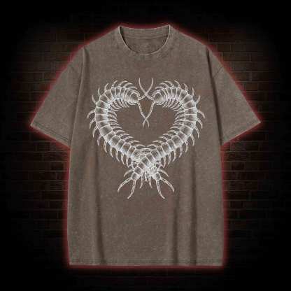 Centipede Heart Washed T-shirt