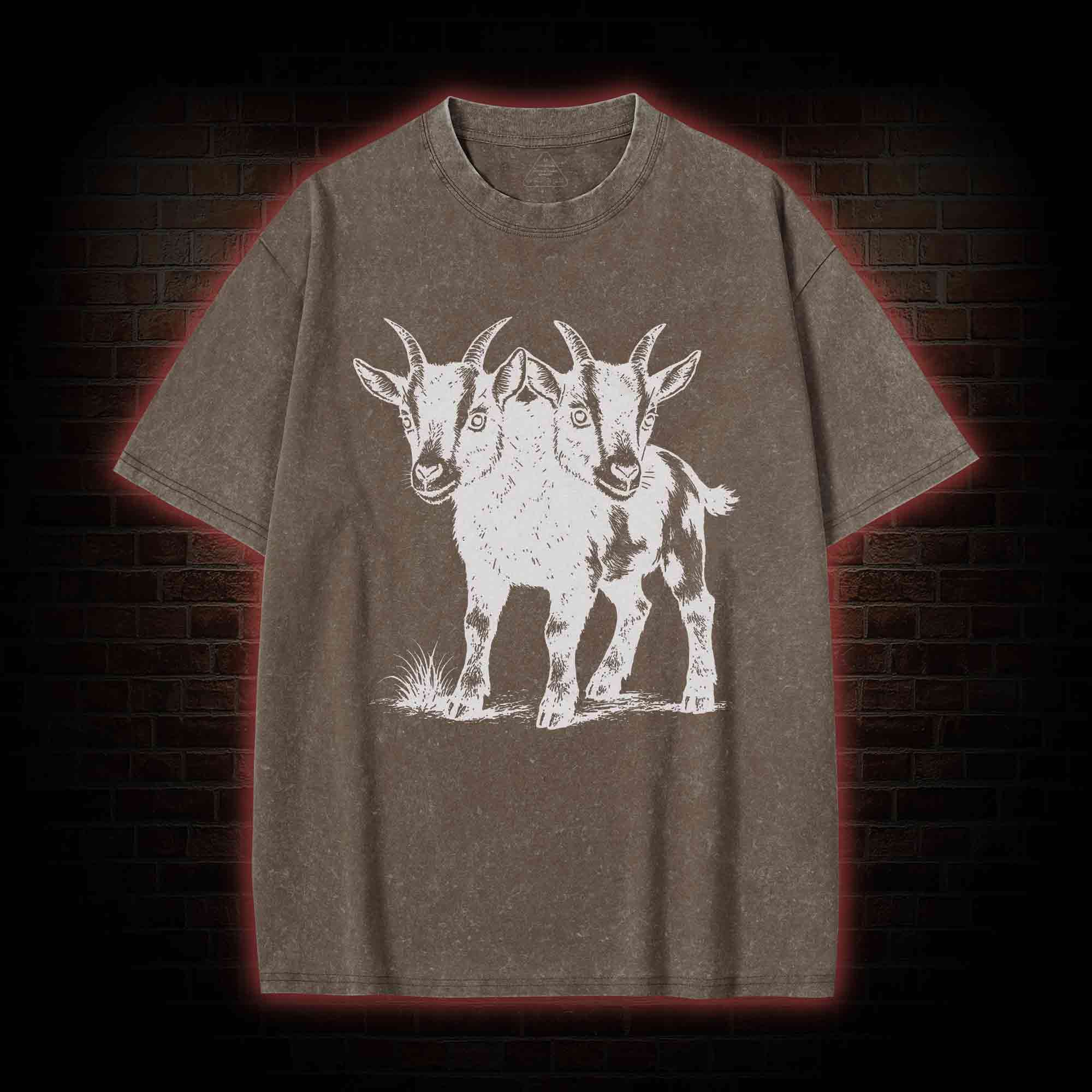 Two Headed Goat Washed T-shirt