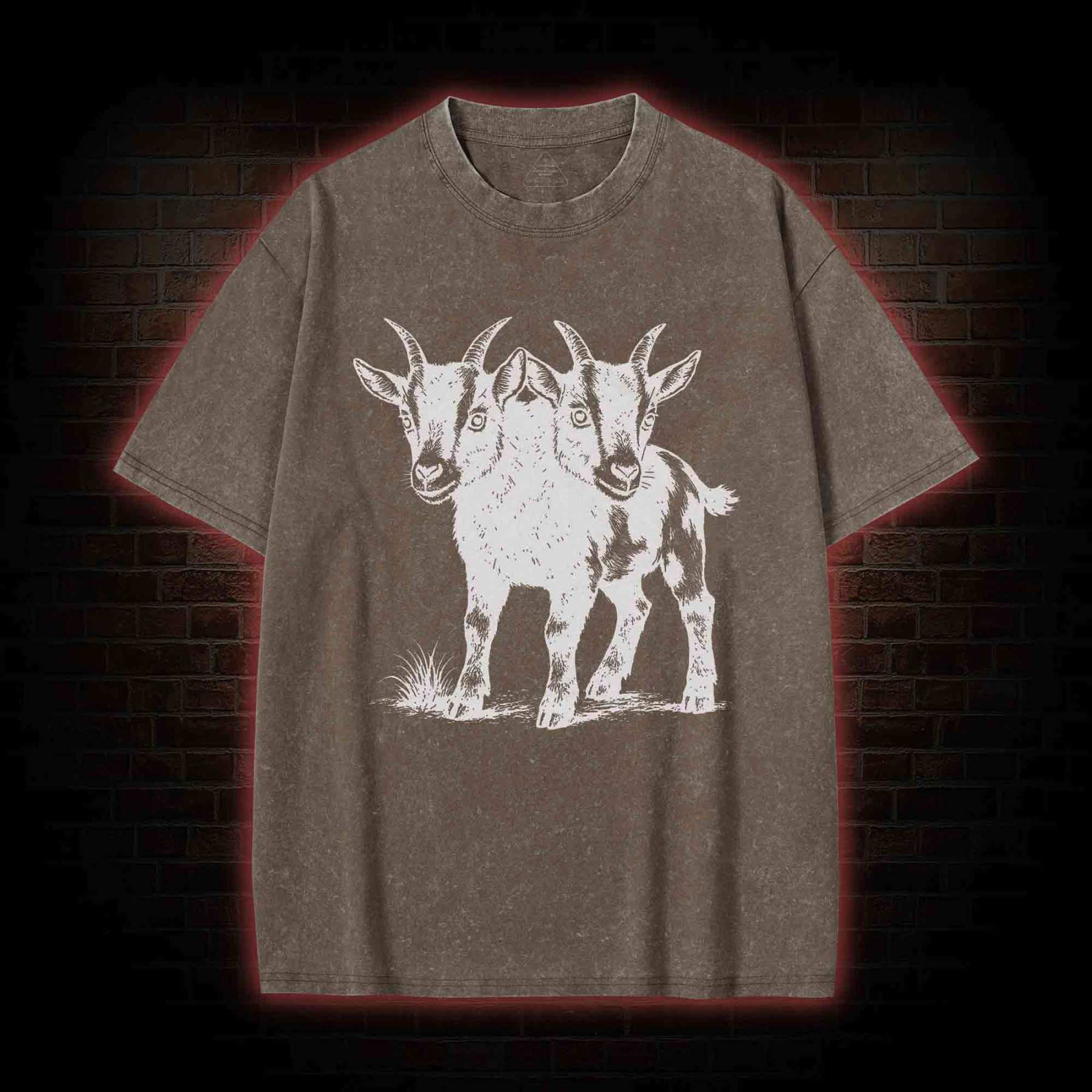 Two Headed Goat Washed T-shirt