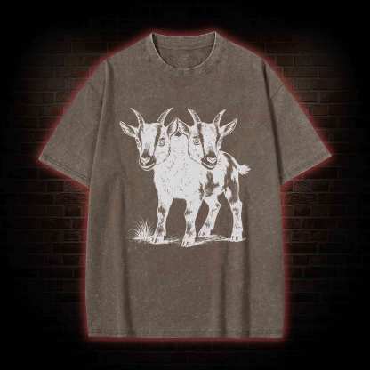 Two Headed Goat Washed T-shirt
