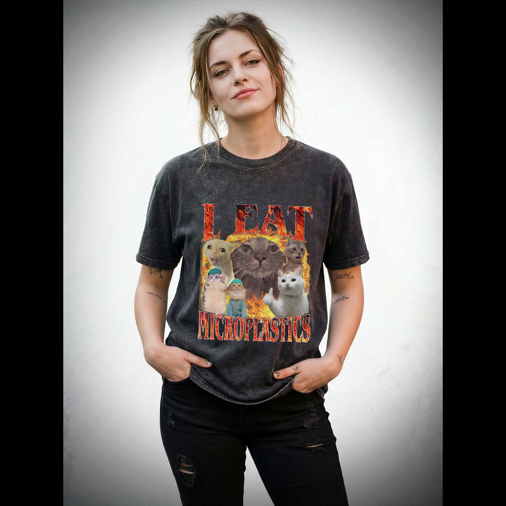 I Eat Microplastics Washed T-shirt