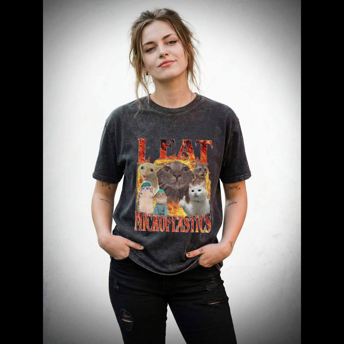 I Eat Microplastics Washed T-shirt