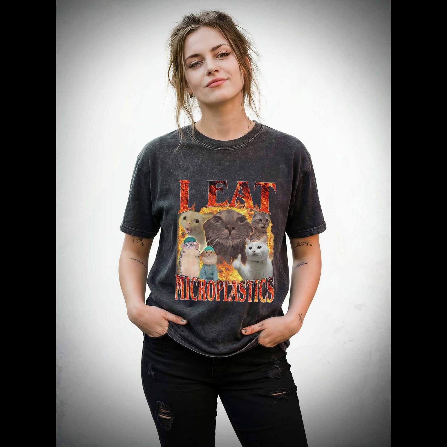 I Eat Microplastics Washed T-shirt