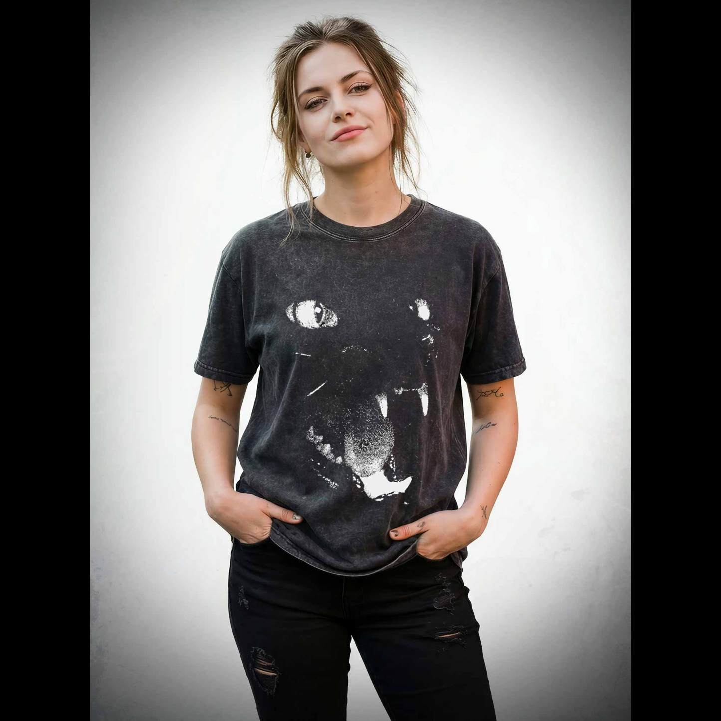 Black Cat Washed T-shirt