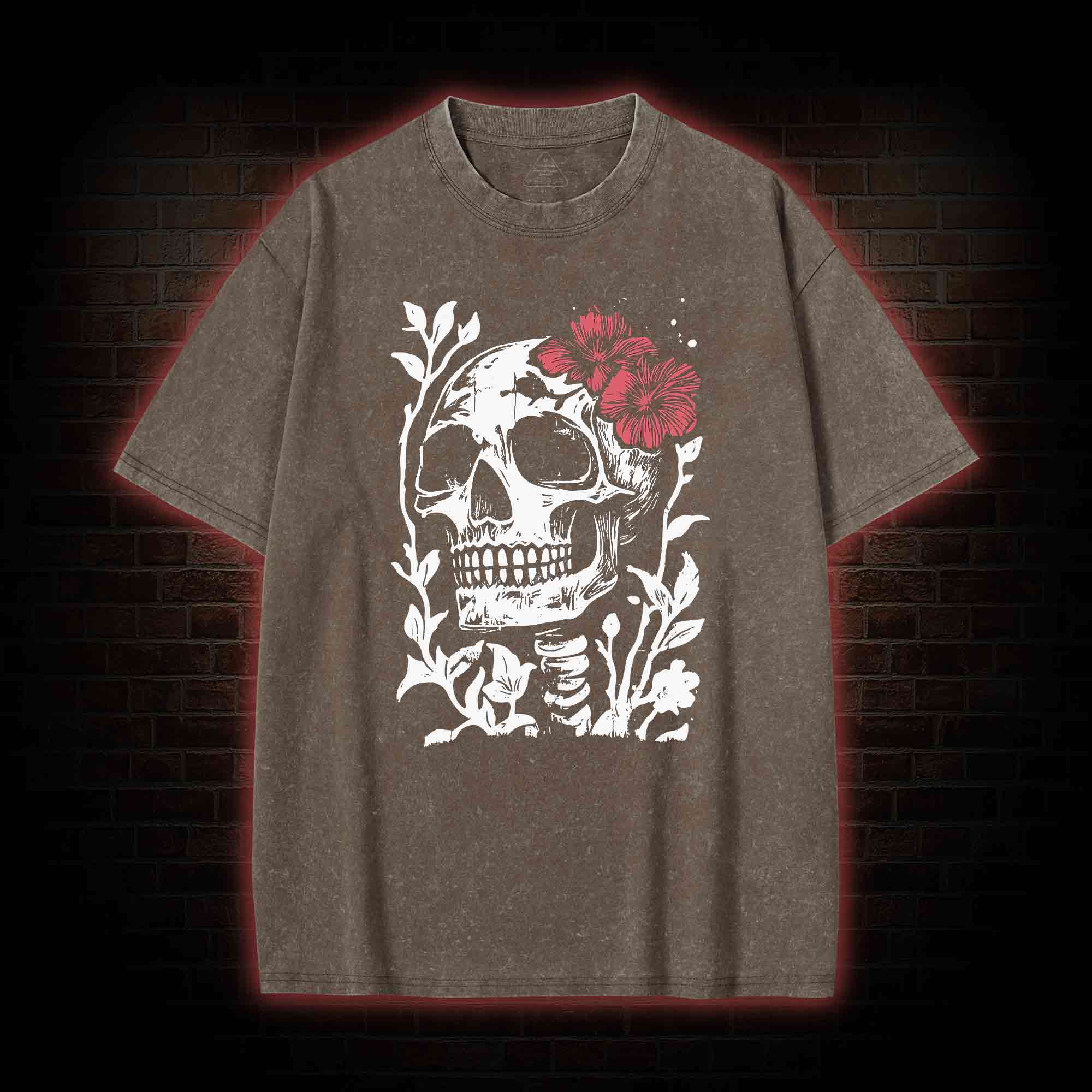 Flower Skull Washed T-shirt